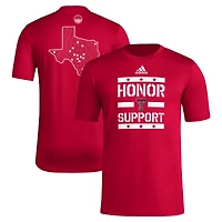 T-shirt adidas Red Texas Tech Raiders Honor & Support pour homme