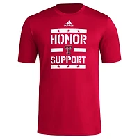 T-shirt adidas Red Texas Tech Raiders Honor & Support pour homme
