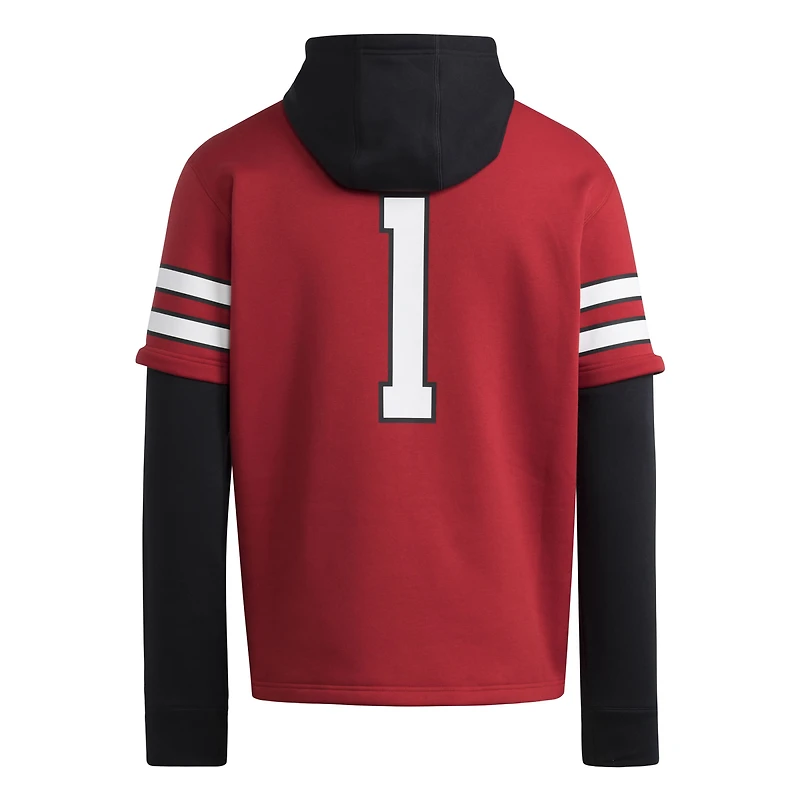 Men's adidas  Red Texas Tech Raiders Jersey Pullover Hoodie