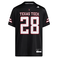 Maillot de footballeur adidas Tahj Brooks pour homme, noir, Texas Tech, Red Raiders, NIL