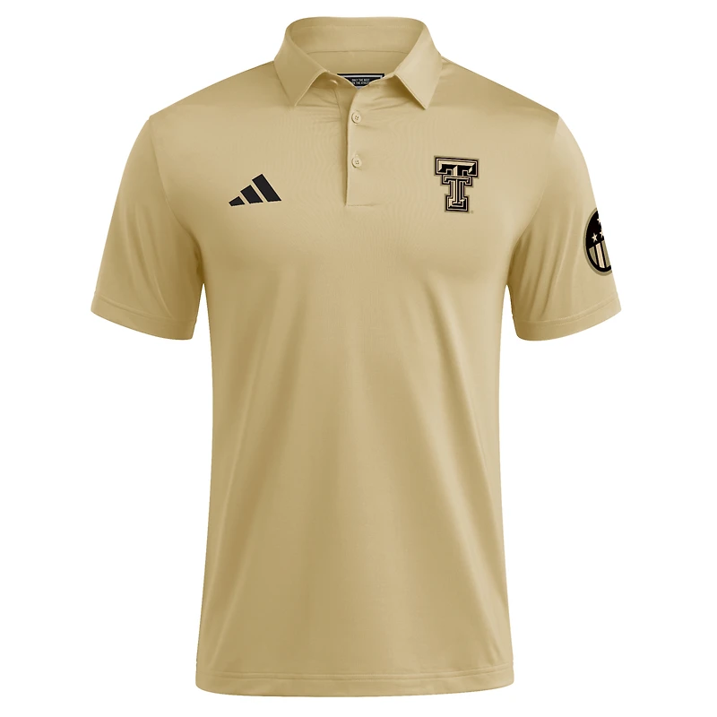Men's adidas Tan Texas Tech Red Raiders Salute to Service Ultimate365 Solid Polo