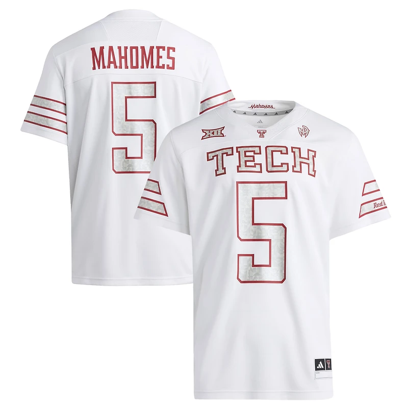 Men's adidas x Mahomes White Texas Tech Red Raiders Premier Strategy Jersey
