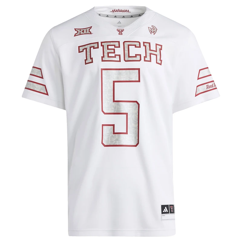 Men's adidas x Mahomes White Texas Tech Red Raiders Premier Strategy Jersey