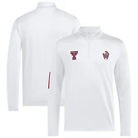 Men's adidas x Mahomes White Texas Tech Red Raiders Strategy Half-Zip Golf Jacket