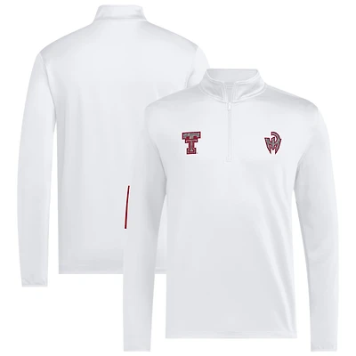 Men's adidas x Mahomes White Texas Tech Red Raiders Strategy Half-Zip Golf Jacket