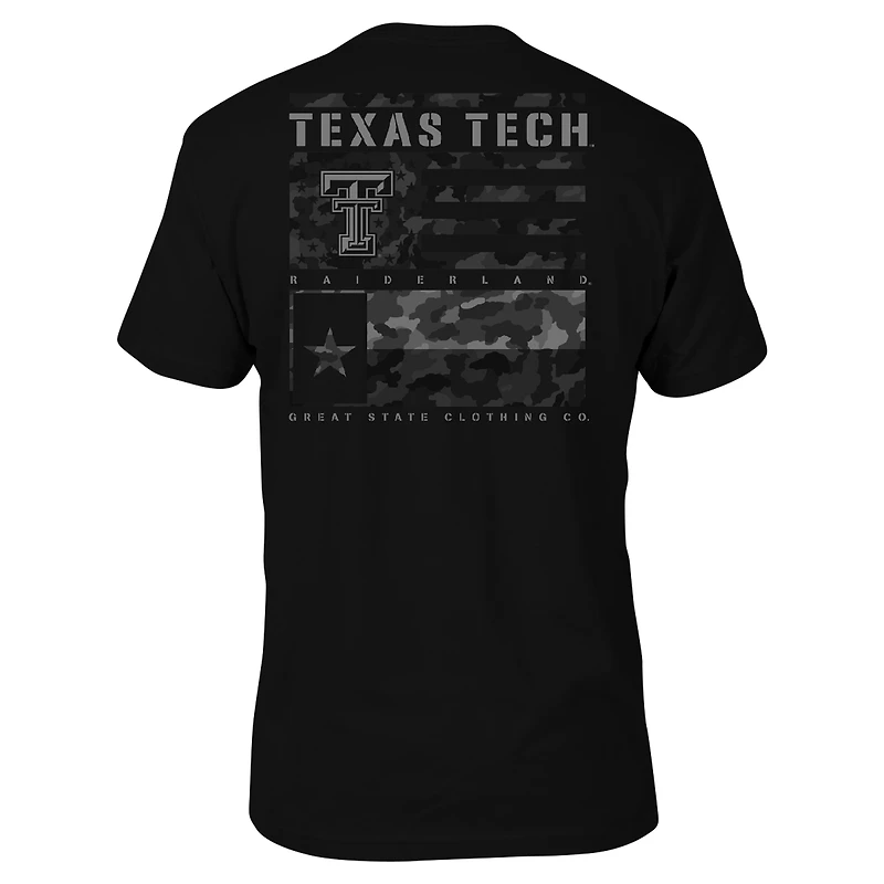 T-shirt à empiècement camouflage noir Texas Tech Red Raiders pour homme