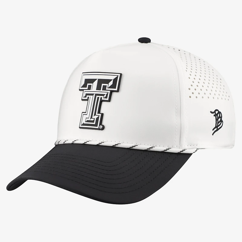 Men's Branded Bills  White/Black Texas Tech Red Raiders Classic Adjustable Rope Hat