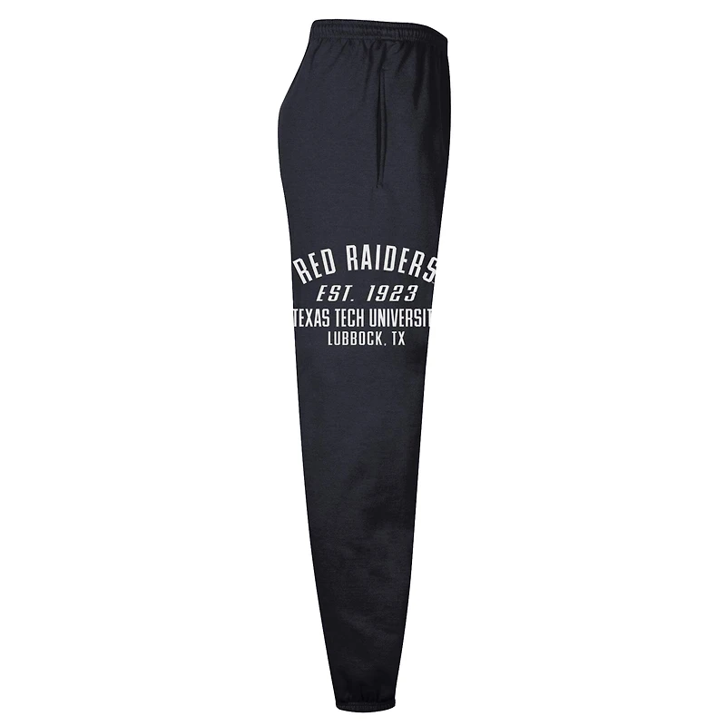 Pantalon de survêtement Champion noir Texas Tech Red Raiders en molleton Powerblend à bande élastique