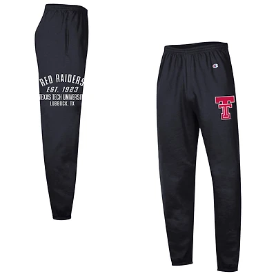 Men's Champion  Black Texas Tech Red Raiders Powerblend Banded Fleece Sweatpants