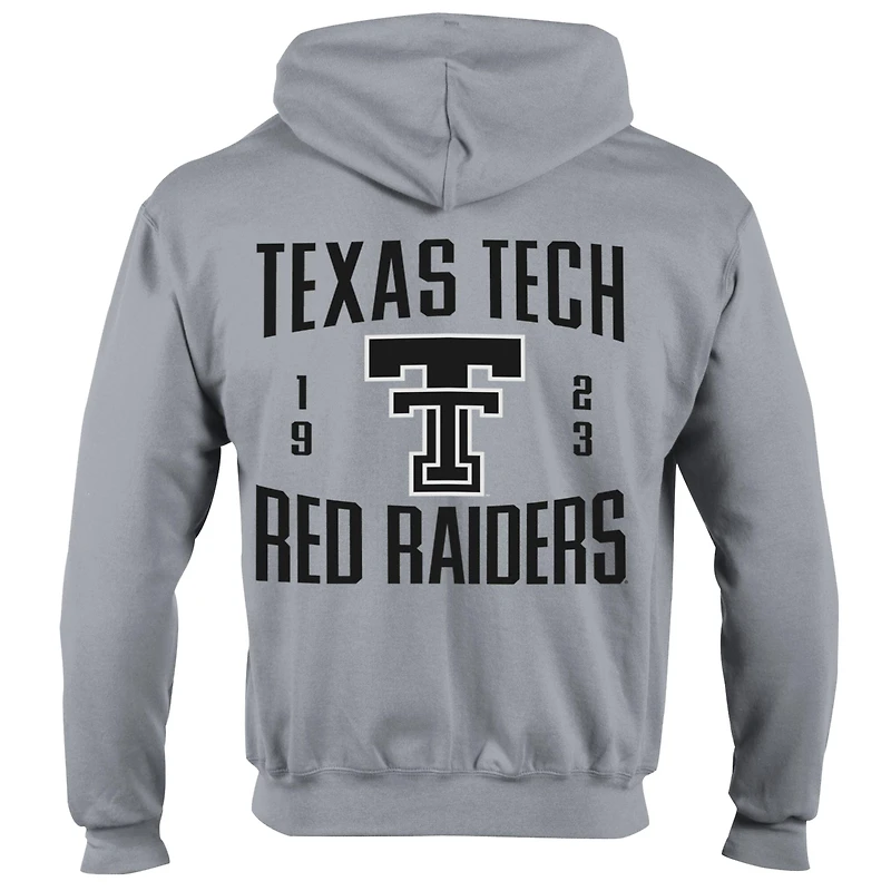 Men's Champion  Gray Texas Tech Red Raiders Varsity Powerblend Full-Zip Fleece Hoodie