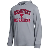 T-shirt à capuche manches longues Champion pour homme, gris chiné, Texas Tech Red Raiders, High Motor All-Star