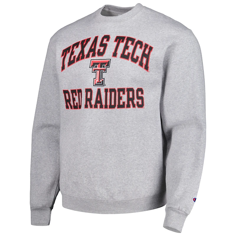 Sweat à capuche Champion Texas Tech Red Raiders High Motor gris chiné pour homme