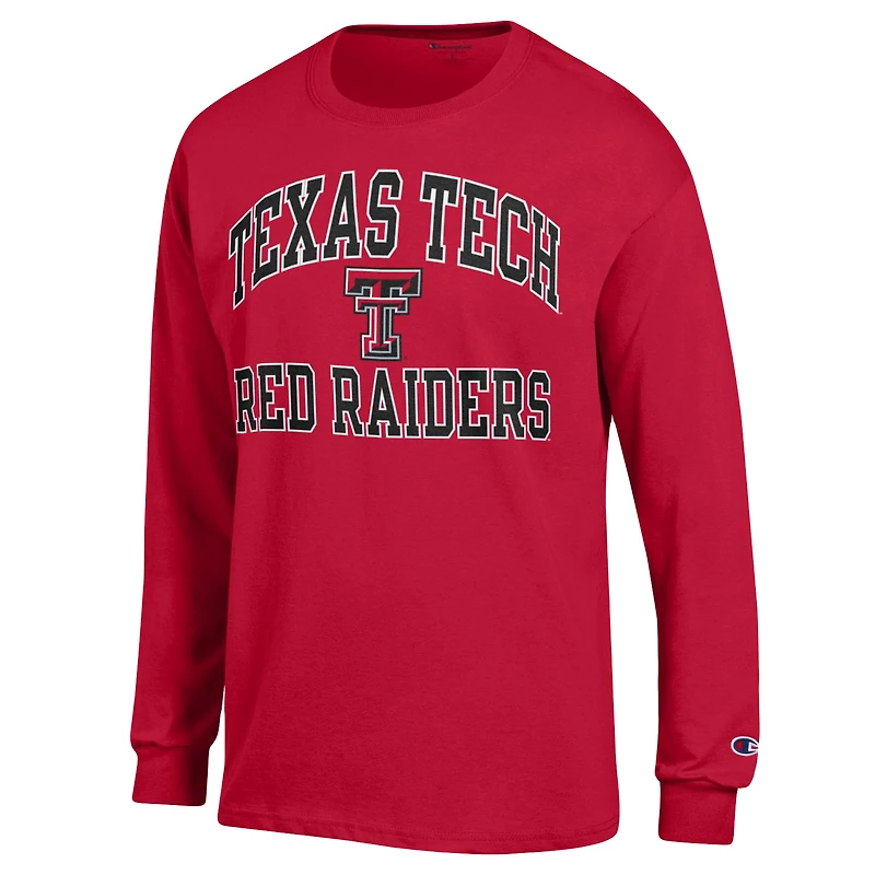 T-shirt à manches longues Champion Red Texas Tech Raiders High Motor pour homme