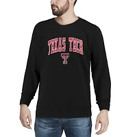 Men's Colosseum Black Texas Tech Red Raiders Arch & Logo Crew Neck Sweatshirt