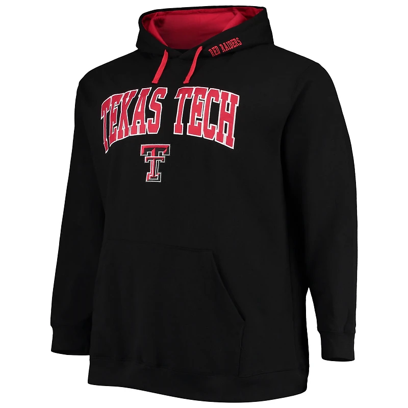 Sweat à capuche Colosseum Black Texas Tech Red Raiders pour homme, grandes tailles, avec logo et arche.