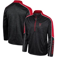 Veste à demi-zippée chinée Colosseum Black Texas Tech Red Raiders pour hommes