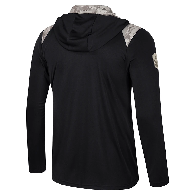 Men's Colosseum Black Texas Tech Red Raiders OHT Military Appreciation Quarter-Zip Hoodie Jacket