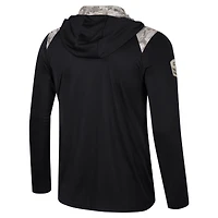 Men's Colosseum Black Texas Tech Red Raiders OHT Military Appreciation Quarter-Zip Hoodie Jacket