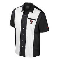 Men's Colosseum Black Texas Tech Red Raiders Strike Bowling Button-Up Shirt