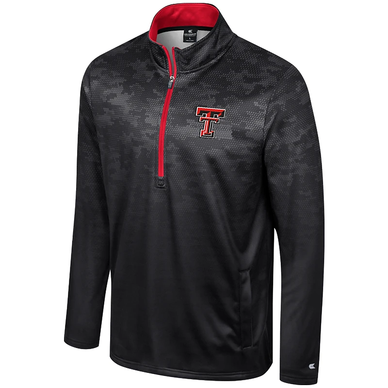 Men's Colosseum  Black Texas Tech Red Raiders The Machine Half-Zip Jacket