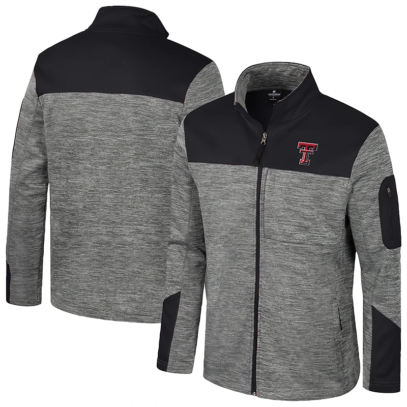 Men's Colosseum Gray/Black Texas Tech Red Raiders Guard Full-Zip Jacket