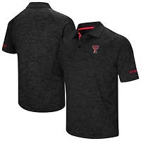 Polo raglan Colosseum Heather noir Texas Tech Red Raiders pour homme, coupe grande et taille