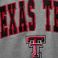 Men's Colosseum Heather Gray Texas Tech Red Raiders Arch & Logo Crew Neck Sweatshirt