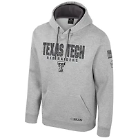 Men's Colosseum Heather Gray Texas Tech Red Raiders Oorah OHT Military Appreciation Pullover Hoodie