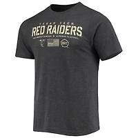 Men's Colosseum Heathered Black Texas Tech Red Raiders OHT Military Appreciation Flag 2.0 T-Shirt