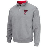 Veste à col zippé Colosseum pour homme, gris chiné, logo de l'équipe Texas Tech Red Raiders Tortugas