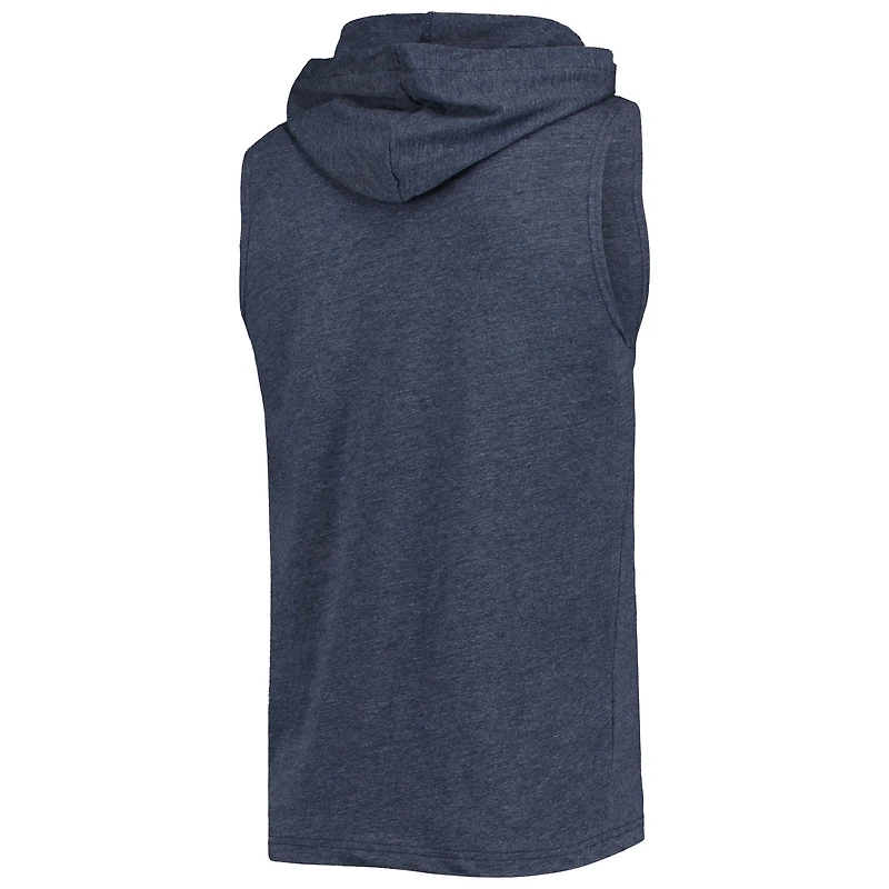 Colosseum Heathered Navy Texas Tech Red Raiders OHT Military Appreciation Americana Hoodie T-shirt sans manches pour homme