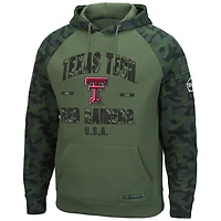 Colosseum Olive/Camo Texas Tech Red Raiders OHT Military Appreciation Raglan Pull à capuche pour hommes