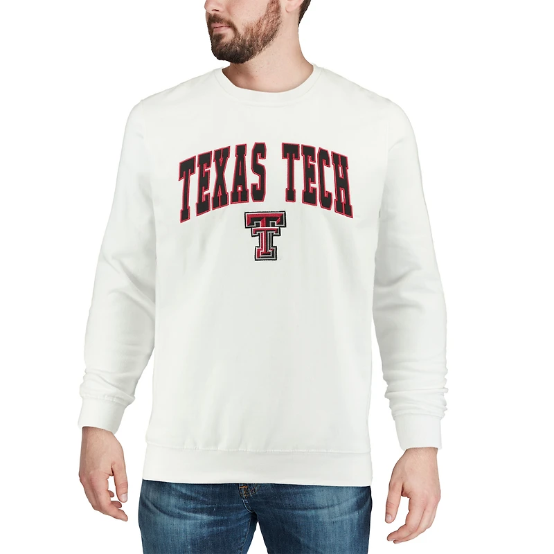 Colosseum White Texas Tech Red Raiders Arch & Logo Crew Neck Sweat-shirt pour homme
