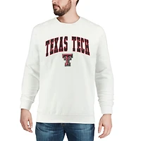 Colosseum White Texas Tech Red Raiders Arch & Logo Crew Neck Sweat-shirt pour homme