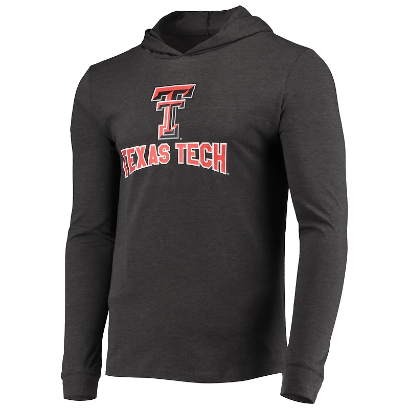 Ensemble pyjama à capuche et jogging manches longues pour homme Concepts Sport rouge/anthracite chiné Texas Tech Red Raiders Meter