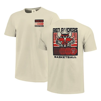 T-shirt de basket-ball pour homme, couleur crème, Texas Tech Red Raiders, Staredown Comfort Colors