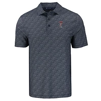 Men's Cutter & Buck Texas Tech Red Raiders Pike Eco Pebble Print Stretch Recycled Polo