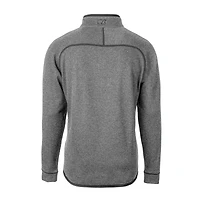 Men's Cutter & Buck  Heather Gray Texas Tech Red Raiders Alumni Logo Mainsail Sweater-Knit Half-Zip Pullover Jacket