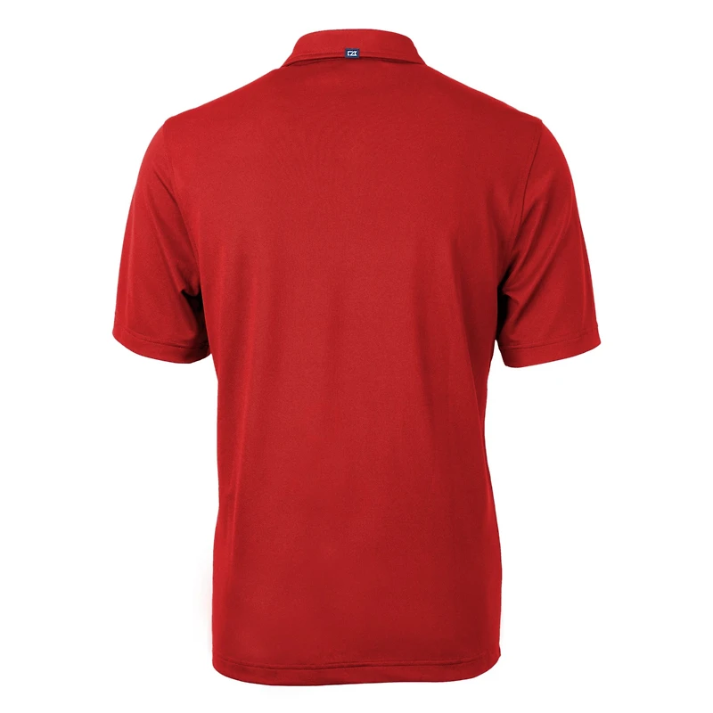 Polo Cutter & Buck rouge pour homme, logo des anciens élèves Texas Tech Red Raiders, en piqué écologique recyclé Virtue Eco Pique.