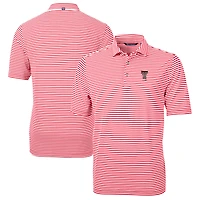 Men's Cutter & Buck  Red Texas Tech Raiders Alumni Logo Virtue Eco Pique Stripe Recycled Polo