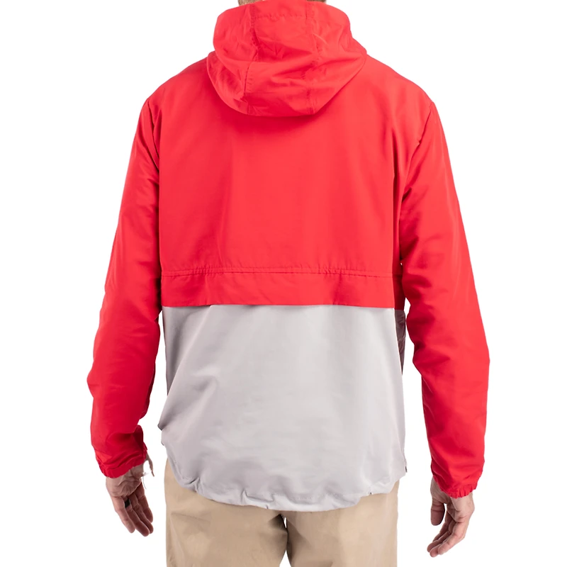 Men's Cutter & Buck Red Texas Tech Raiders Charter Eco Recycled Half-Zip Anorak Jacket