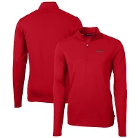 Pull zippé recyclé en piqué écologique pour homme, couleur Cutter & Buck, Texas Tech Red Raiders Team Big Tall Virtue