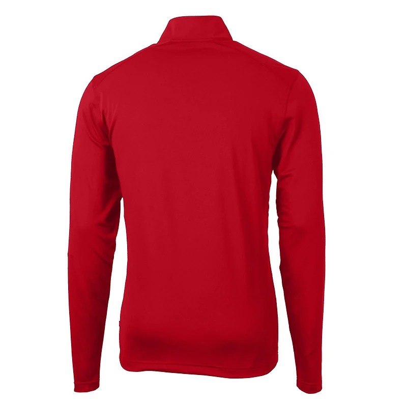 Pull zippé recyclé en piqué écologique pour homme, couleur Cutter & Buck, Texas Tech Red Raiders Team Big Tall Virtue