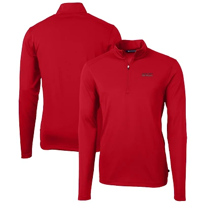 Pull zippé recyclé en piqué écologique pour homme, couleur Cutter & Buck, Texas Tech Red Raiders Team Big Tall Virtue