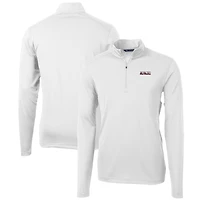 Pull zippé recyclé en piqué écologique pour homme, coupeur et buck, blanc, Texas Tech, Red Raiders, équipe Virtue, grandes tailles