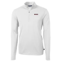 Pull zippé recyclé en piqué écologique pour homme, coupeur et buck, blanc, Texas Tech, Red Raiders, équipe Virtue, grandes tailles