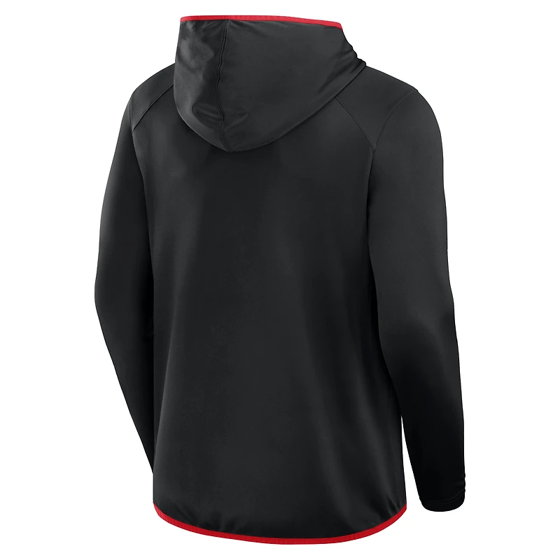 Men's Fanatics Black/Red Texas Tech Red Raiders Transitional Hoodie T-Shirt