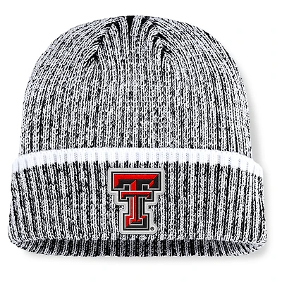Men's Fanatics  Black/White Texas Tech Red Raiders Haze Cuffed Knit Hat