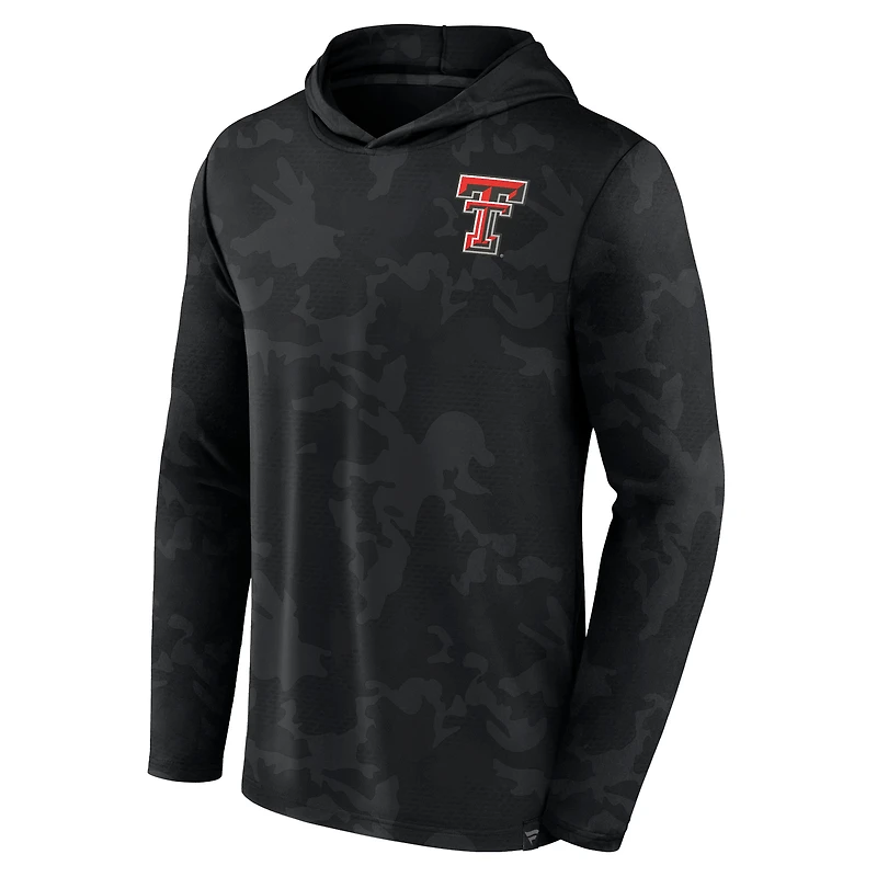 T-shirt à capuche camouflage noir Texas Tech Red Raiders Fanatics pour hommes