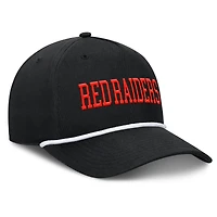 Men's Fanatics  Black Texas Tech Red Raiders Foul Ball Rope Adjustable Hat